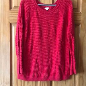 Red knitted sweater